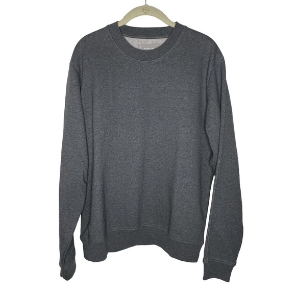 Everlane Track Sweatshirt Mens Medium M Gray Crewneck Organic Cotton Terry NEW - Picture 2 of 6